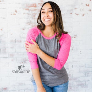 Soft Blank Baseball Shirt Raglan Plain Super Soft Shirt for Resale Unisex Raglan Ladies Raglan Shirts to Put Vinyl On Raglan Tee image 1