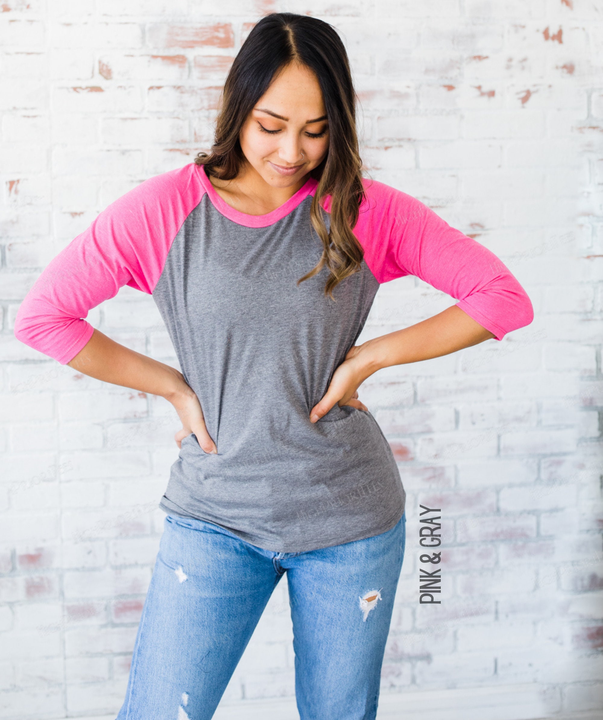 Blank Raglan Shirt Plain Baseball Shirt for Designing Etsy Canada