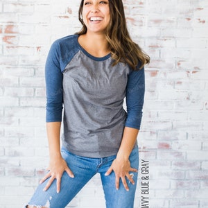 Soft Blank Baseball Shirt Raglan Plain Super Soft Shirt for Resale Unisex Raglan Ladies Raglan Shirts to Put Vinyl On Raglan Tee image 4