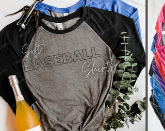 Black and Gray Baseball Raglan - MORE COLORS TOO - Sport Shirt for Women or Men - Sporty Athletic 3/4 Sleeve Top - Designable Colors & Sizes