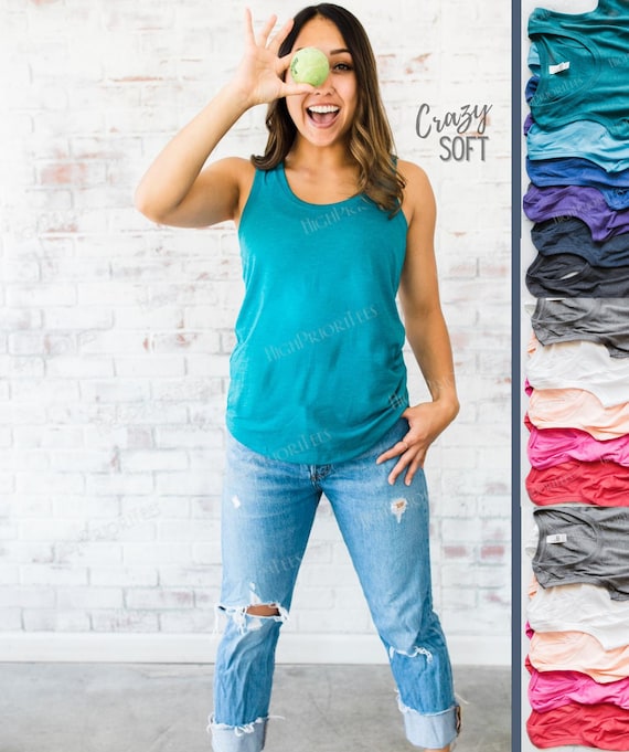 BLANK TANKS Super Soft Triblend Blank Tank Tops for HTV or Etsy