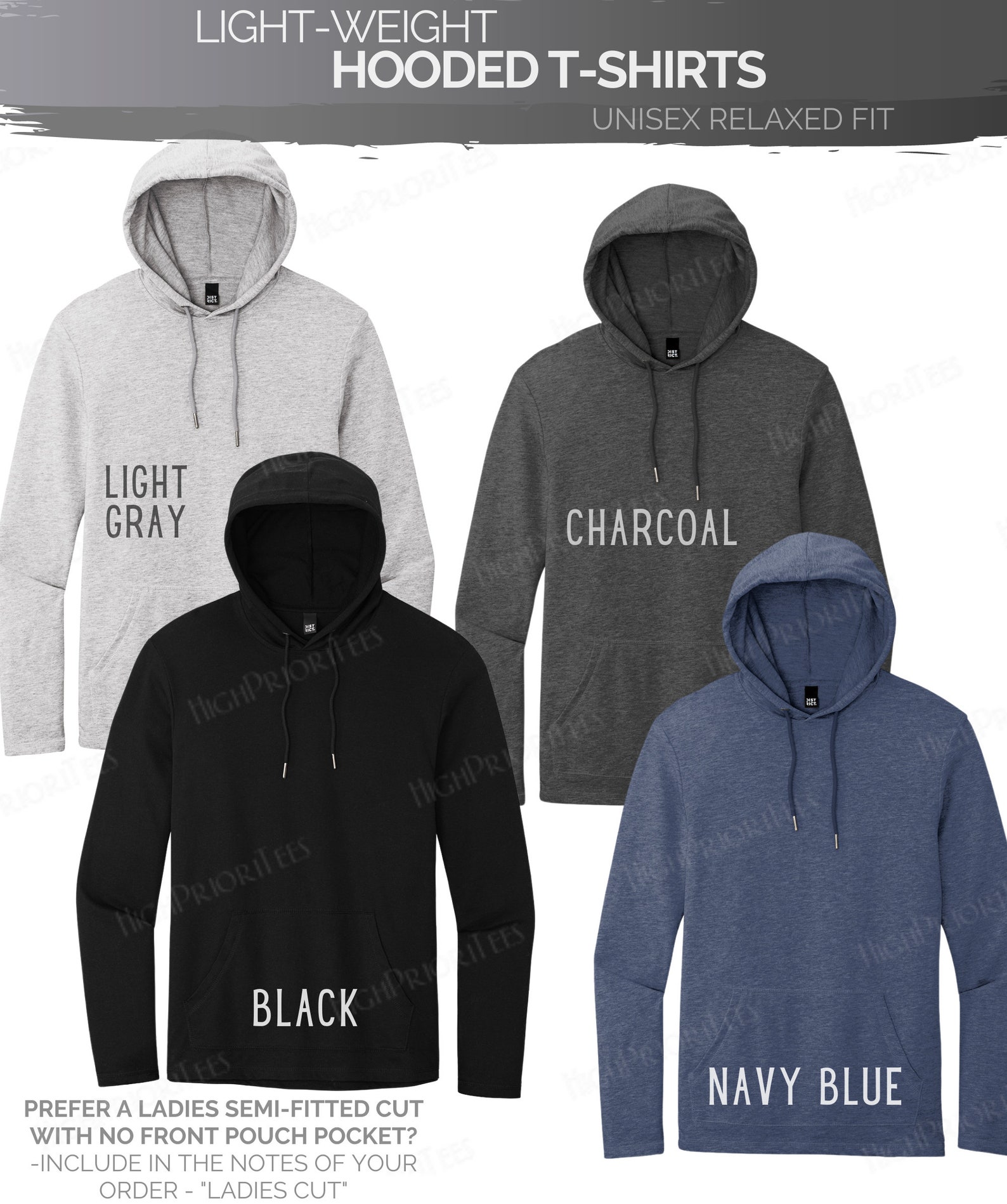 BLANK HOODIES Triblend Unisex Thick Hoodies with Drawstrings Etsy