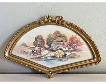 Impression d'art vintage avec cadre en éventail