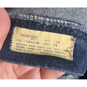 Vintage Wrangler Jeans Acid Wash 38x34 80s 90s Cowboy Straight 13MWZHM Mens USA Bild 12