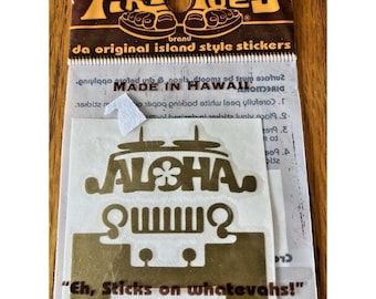 Sticker Jeep Aloha Tiki Toes fabriqué à Hawaï, souvenir vintage d'animaux morts neufs