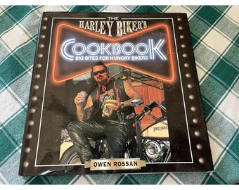 The Harley Biker's Cookbook Recipe Book Collectible Hardcover Vintage 90s Rossan