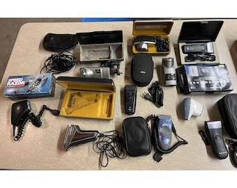 Vintage Electric Razor Shaver Lot Norelco Remington Groomer w/ Cases Untested