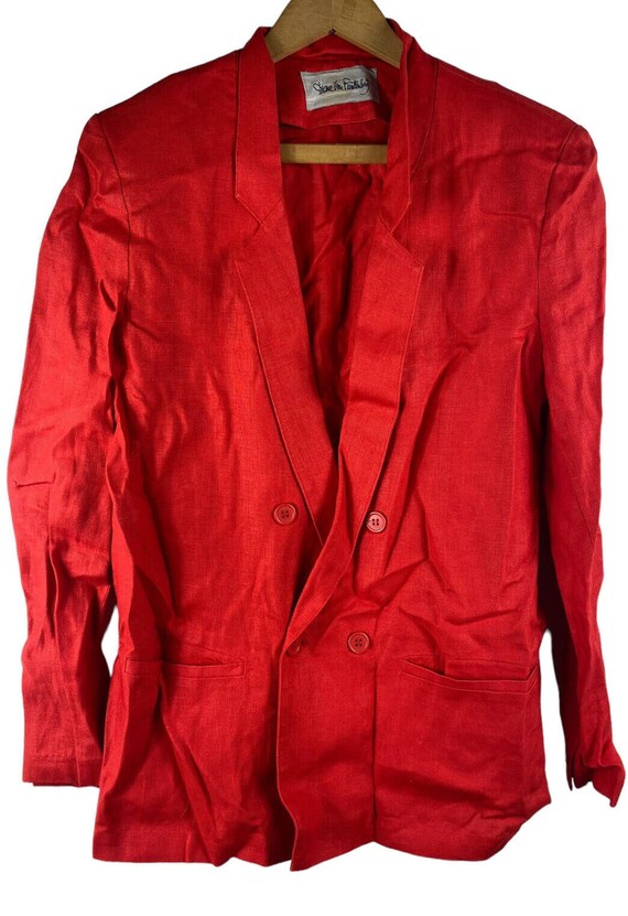Vtg Diane Von Furstenberg 100% Linen Blazer Jacke… - image 1
