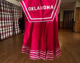 Vintage Oklahoma Square Dancer Dancing Dance Costume Skirt Bib Overlay for Shirt