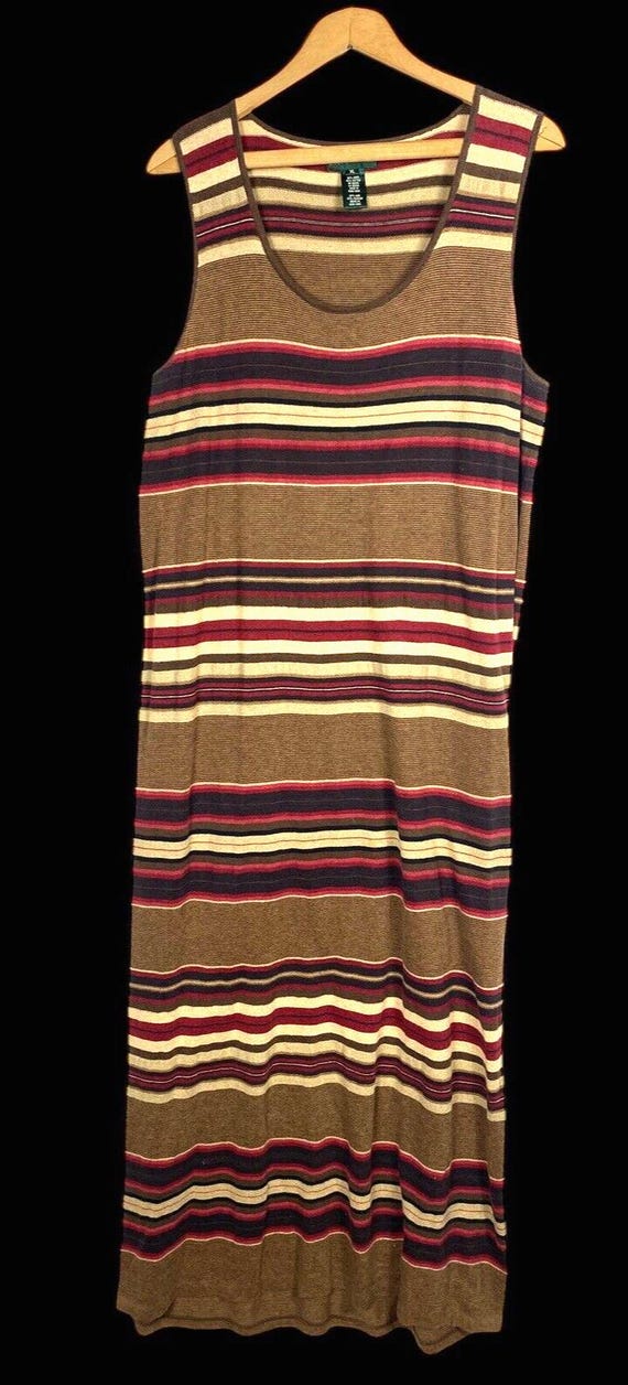 Lauren Ralph Lauren Maxi Dress XL Southwestern Stripe Linen Bodycon Vintage  Knit - Etsy