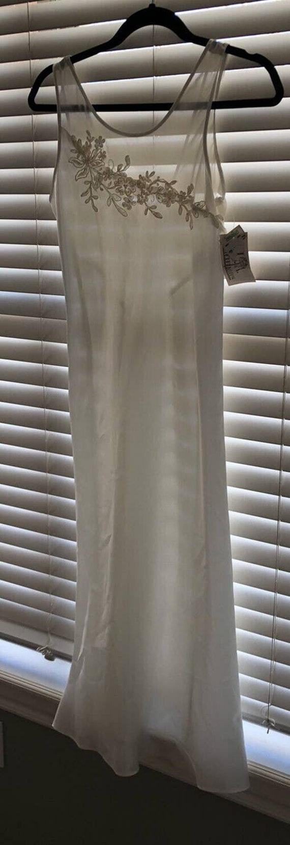 Vtg Sheer Negligee Nightgown Bridal White Sheer Si