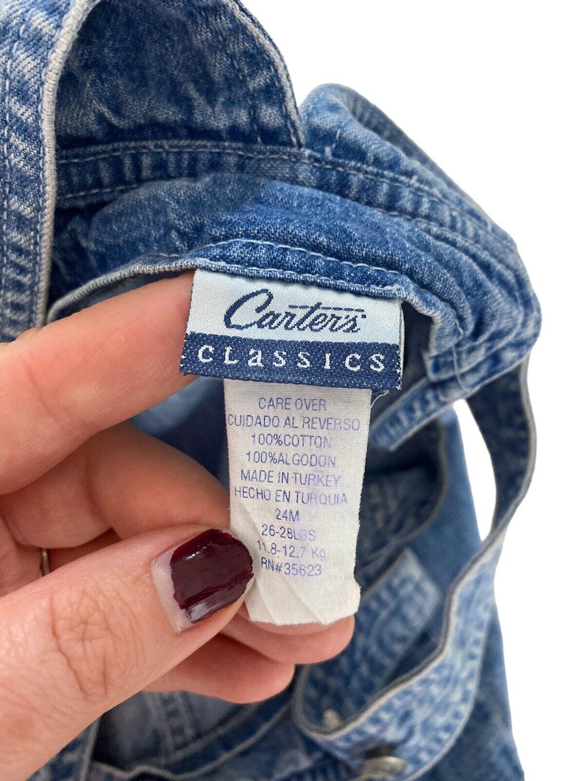 Vintage Carters Jean Denim Overalls Baby Toddler Boy Girl