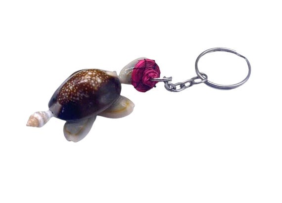 Turtle Keychain Made from Seashells Seashell Body… - image 5