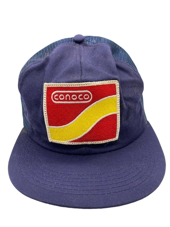 Vtg Conoco Patch Trucker Hat K Brand Products Snap