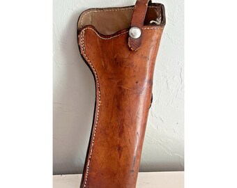 vintage Gun Holster en cuir marron ? Cowboy western à collectionner de 11 po.