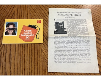 Lote de folletos y material efímero de Kodak para Instamatic y Kodascope Eight.