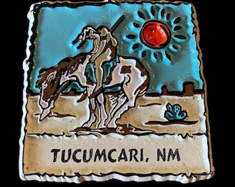 Tucumcari Nouveau-Mexique aimant réfrigérateur fin du sentier désert indien ouest des années 90 Vtg