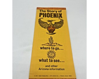 The Story of Phoenix Brochure 1970s Arizona Travel History Indian Trading Post