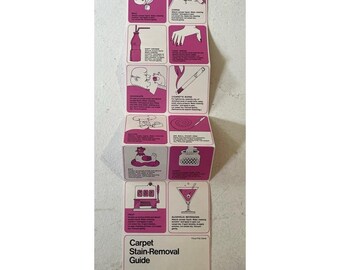 Vintage Eureka Vacuum Carpet Stain Removal Guide 1960s Pamphlet Colorful Graphic