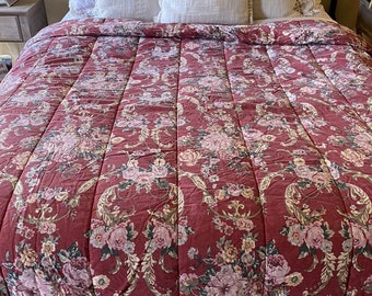 Ralph Lauren Danielle Marseilles Full Queen Comforter Country Red Roses Floral