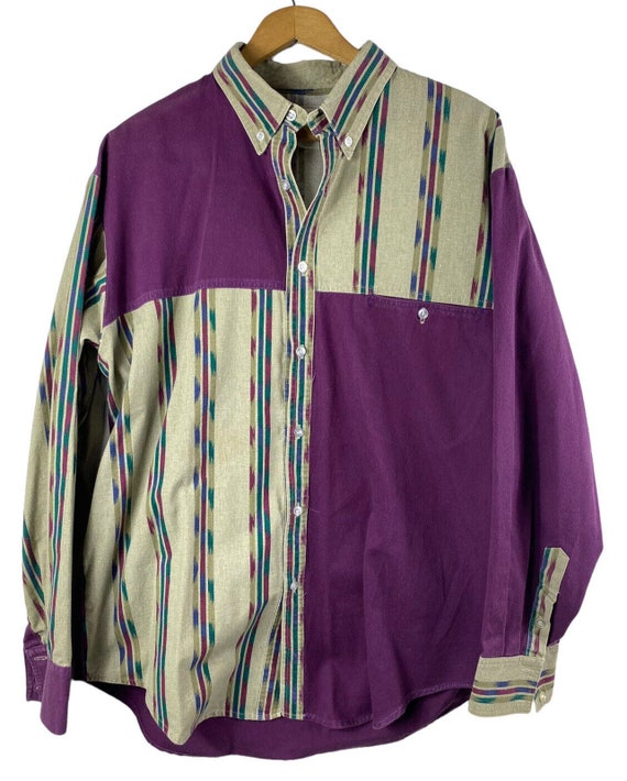 Chemise Western Vintage Rodeo Active Pour Homme, Motif Sud-ouest, Manches Longues, Taille XL, Années 90