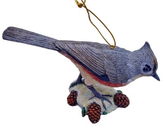 The Danbury Mint Songbird Ornament Titmouse Blue Bird NEW w/ Tag Christmas