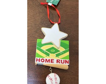 Adorno navideño de béisbol de Kurt Adler con jonrón, NUEVO con etiquetas, temática deportiva.