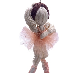 Handmade Ballerina Christmas Ornament Ballet Sweet Yarn Doll Dance Pink Tutu 6&quot;