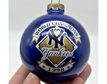 New York Yankees Champions Christmas Ornament Ball Vintage 1998 MLB Collectible
