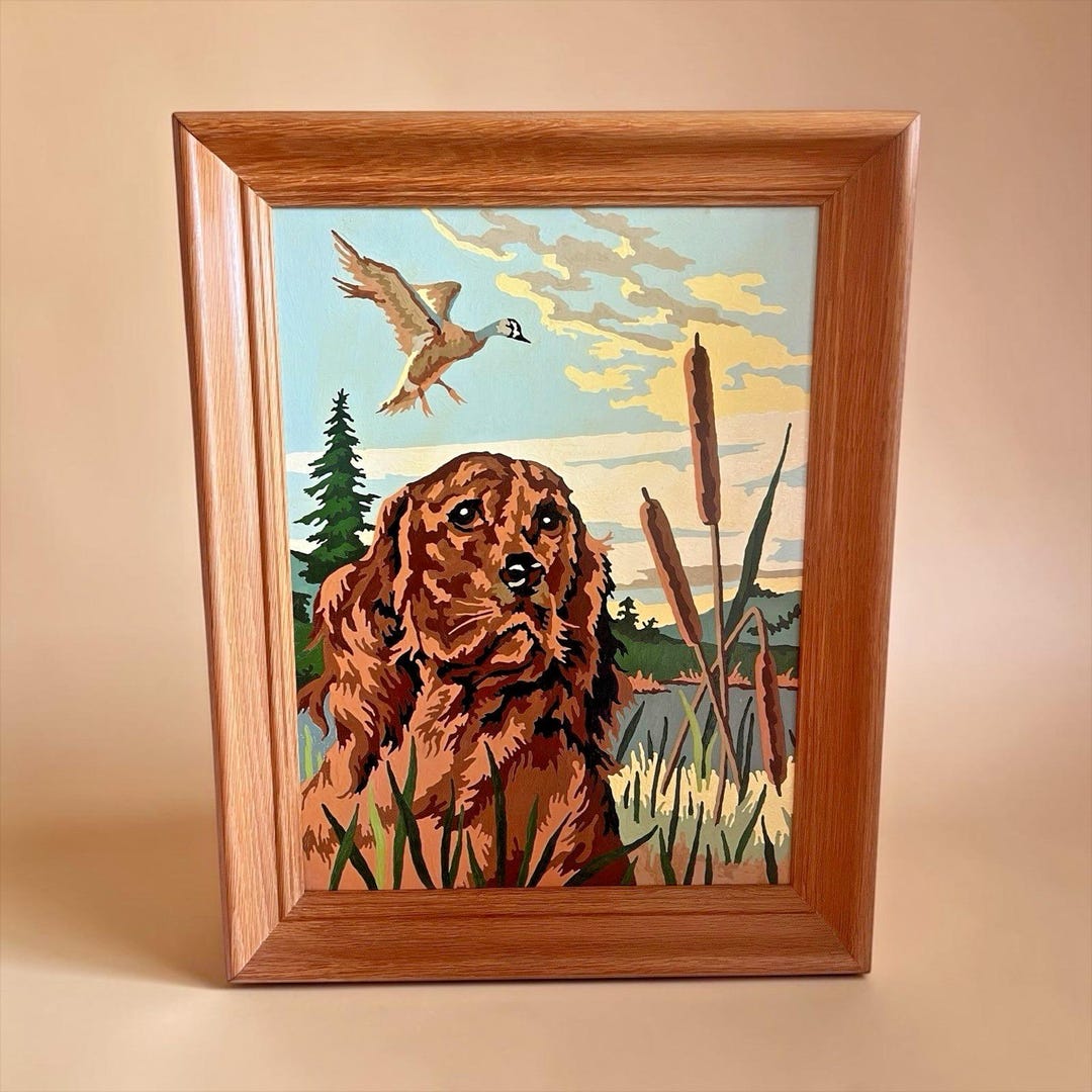 Vintage Cocker Spaniel Dog Painting Art Paint by Number Finished PBN ...