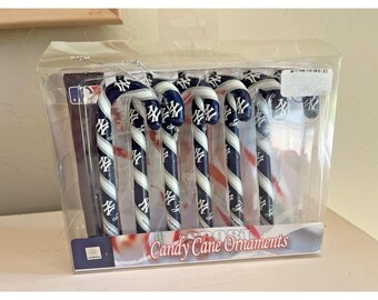 New York Yankees Christmas Ornament Candy Cane Set Lot 6 NEW Sealed Box Baseball