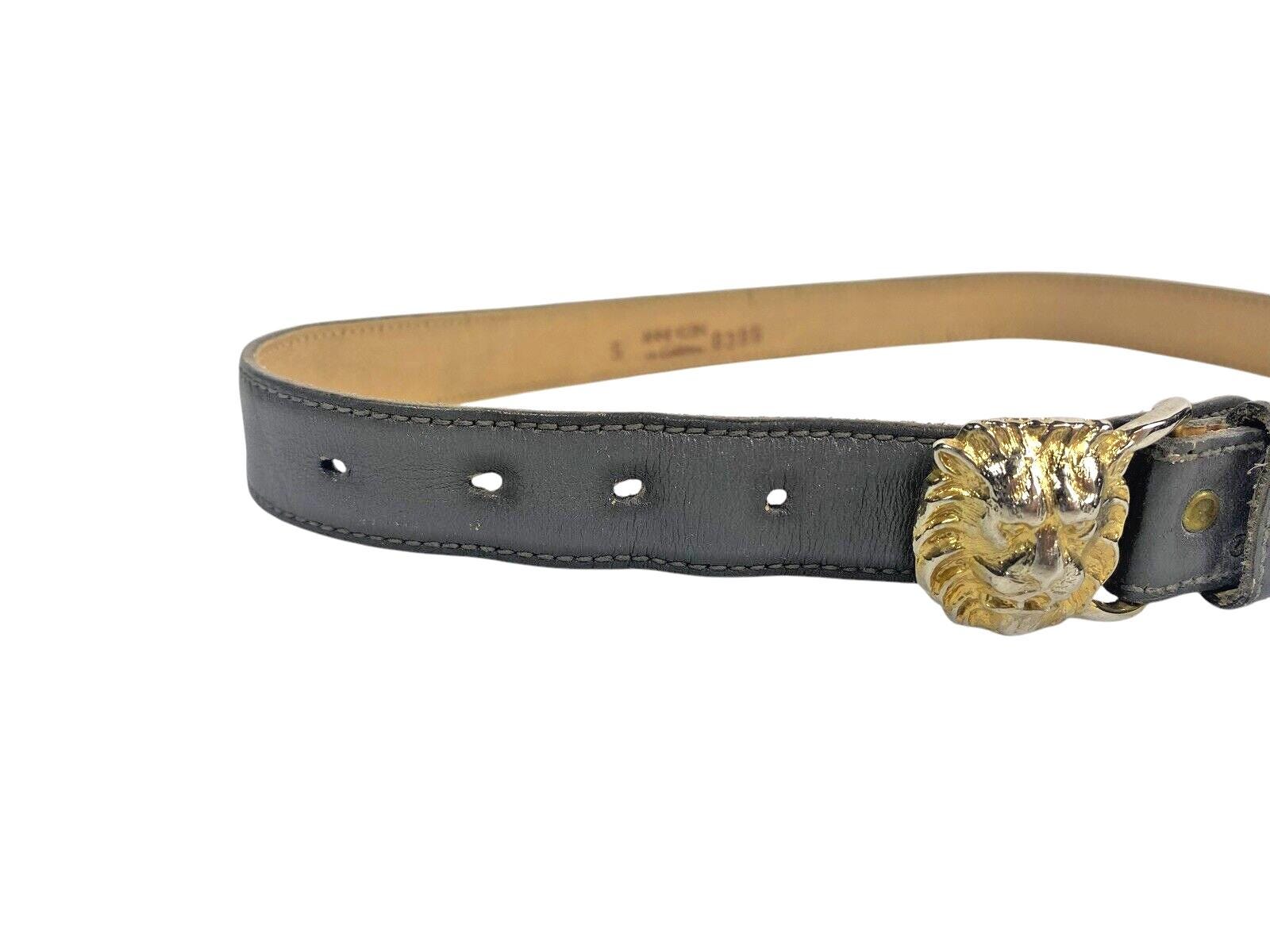 Anne Klein for Calderon Belt Size S Gray Lion Head Gold 