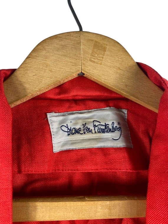 Vtg Diane Von Furstenberg 100% Linen Blazer Jacke… - image 5