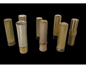 Vintage Lot Gold Lipstick Holder Tube EMPTY Lot Helena Rubinstein Max Factor