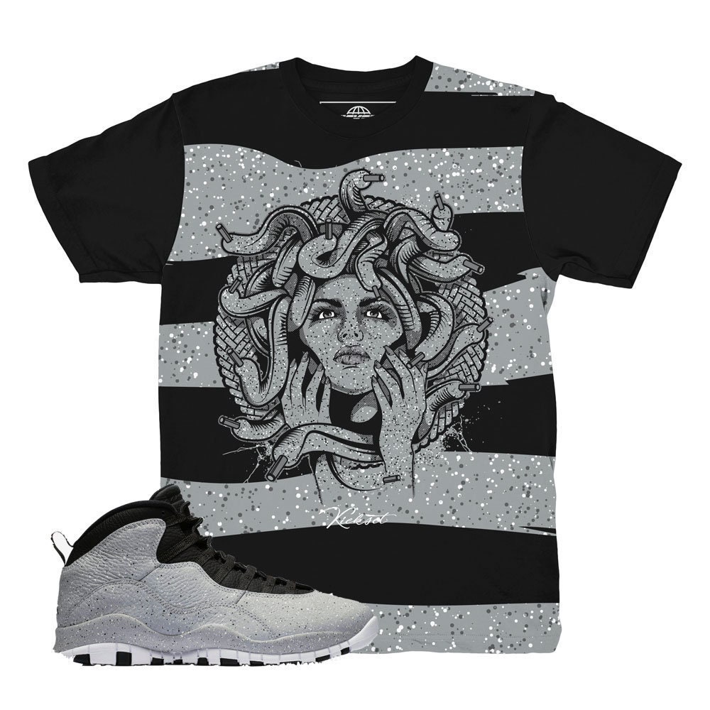 Jordan 10 Cement Medusa Sole Sneaker Match Shirt Jordan Jordan Jordan 10 Cement Medusa Sole Sneaker Match Shirt 884b83
