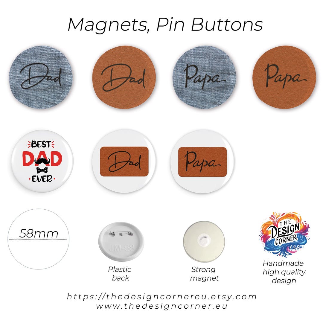 Dad Magnet & Pin Button | Father's Day | Best Dad Ever | Gift for Dad ...