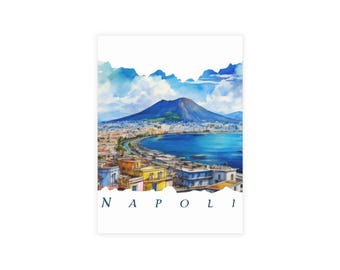 Napoli Vesuvius Postcard Bundle (10, 30, 50) | Italy Scenic Cards, Travel Souvenir, Handmade Stationery, Postcard Set, Blank Back Card