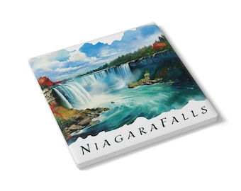 Niagara Falls Ceramic Coaster | Tea Coffee Hot Cocoa, Nature-Inspired Home Decor, Perfect Gift for Travelers, Housewarming, Relaxing Spaces