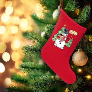 Christmas Stockings for Festive Decor, Santa, Snowman, Reindeer, Tree Decor, Holiday Gift, Santa, Snowman, Family Tradition