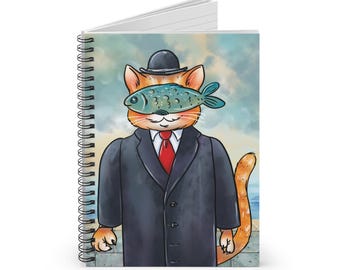 The Fish of a Cat Notebook, Fun Spiral Journal Cat Lovers, Cute Stationery Gift, Creative Writing Inspiration, Unique Gift for Kids & Adults