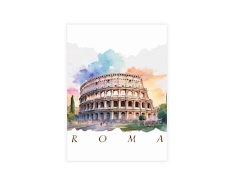 Roma Postcard Bundle (10, 30, 50) | Beautiful Rome Italy Scenic Cards, Travel Souvenir, Handmade Stationery, Postcard Set, Blank Back Card