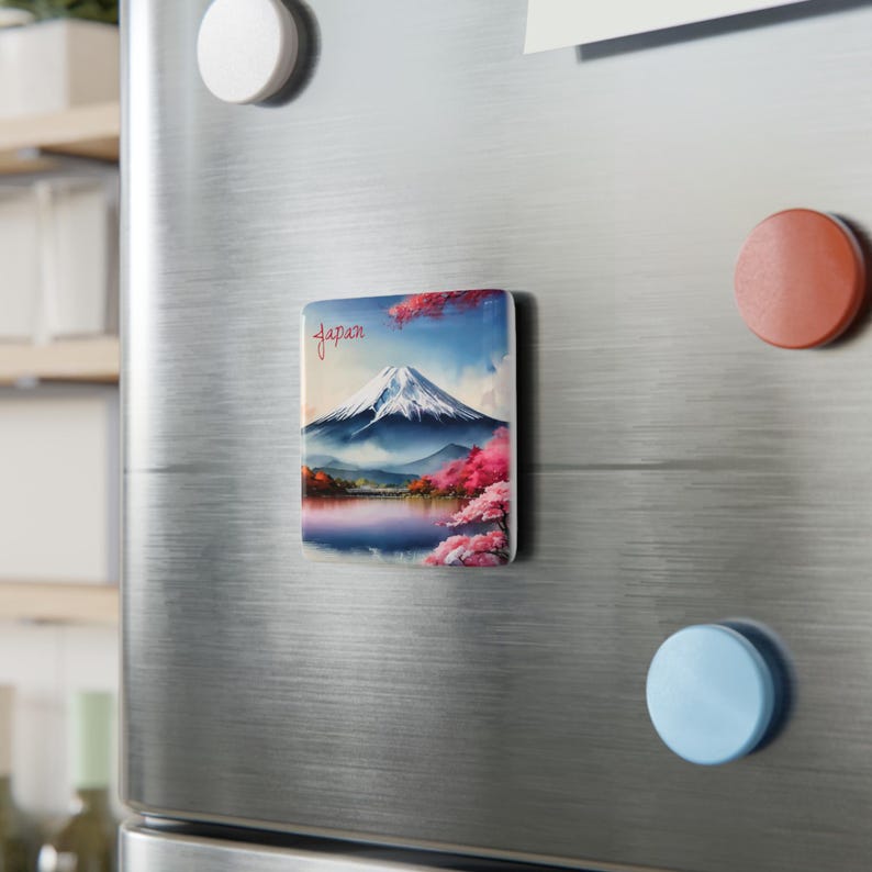 Mount Fuji Porcelain Magnet | Watercolor Based Art | Japan Magnets ...