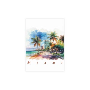 Miami Beach Postcard Bundle (10, 30, 50) | USA Florida Scenic Cards, Travel Souvenir, Handmade Stationery, Postcard Set, Blank Back Card