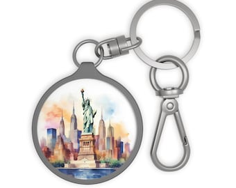 NYC Statue of Liberty Keyring Tag, New York USA Gift for Travelers, Nostalgic Souvenir, Keychain, Travel Memorable, Unique Key Holder