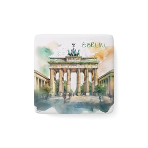 Berlin Porcelain Magnet | Watercolor Based Art | Germany Magnets | Fridge Magnets | Kitchen Decor
