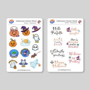 Halloween Stickers (x20) | Holiday Stickers Set | Children Stickers | Waterproof | Handmade | Gift