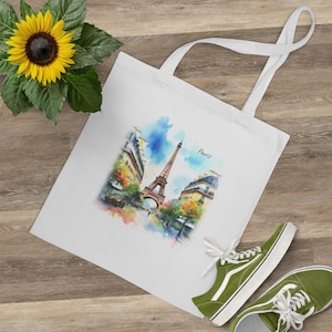 Eiffelturm Tragetasche | Strandtasche, Einkaufstasche, Reisetasche, umweltfreundliches Geschenk, Paris Frankreich Souvenir