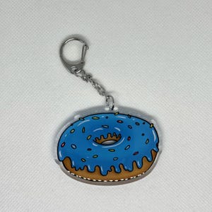 Donut Acrylic Keychain | Fun Acrylic Food Charm for Donut Lovers, for Kids & Adults | Bags Backpacks Keychains | Kawaii Frosted Donut Charm