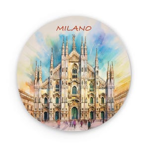 Magnet Milano Metall | Aquarell Basierte Kunst | Italien Magnete | Kühlschrankmagnete | Küchen Dekor