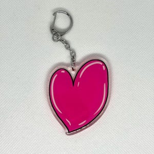 Pink Heart Acrylic Keychain | Cute Love Charm for Keys, Bags, Gifts | Charm for Kids & Adults | Outfit Decor | Valentine’s Gift | Birthday